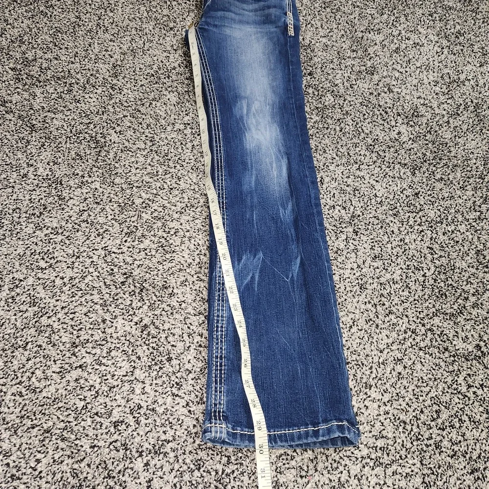 Bke Aiden Boys Jeans Size 26 R, Stretch Darkwash Thick Stitch 30